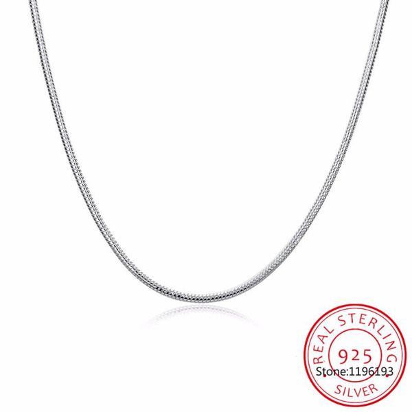 

chains men jewelry 925 silver necklace 2mm thick chain snake wholesale male 16/18/20/22/24/26/28/30 inch