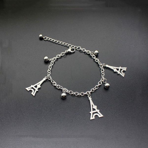

link, chain fashion titanium steel pyramid bracelet stainless accessories creative wild, Black