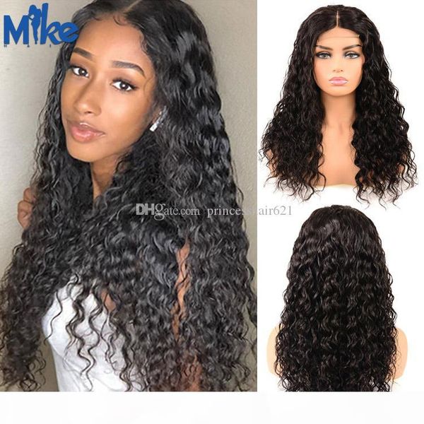 

4x4 lace closure wig with baby hair brazilian peruvian malaysian water wave remy hair human closure wigs for black women
