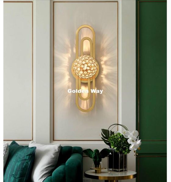 

wall lamp modern nordic crystall lamps bronze color simple bedside living room decora light corridor staircase led lighting fixttures
