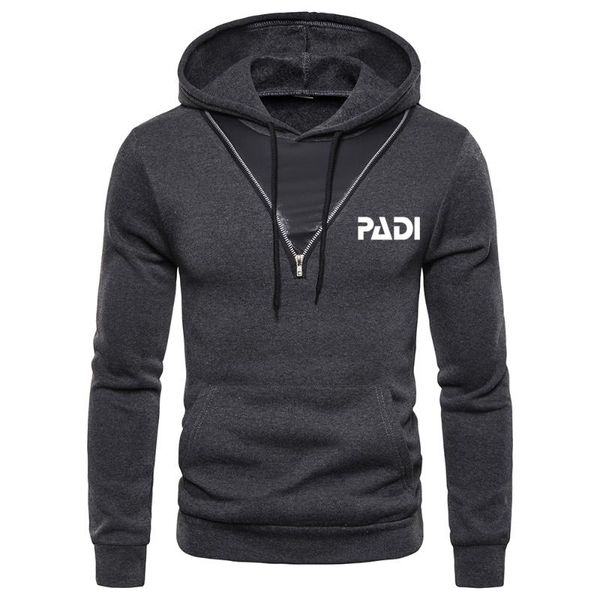

men's hoodies & sweatshirts man pullover padi logo print custom made cotton men long sleeve hoodie hedging hooded leisure high street, Black