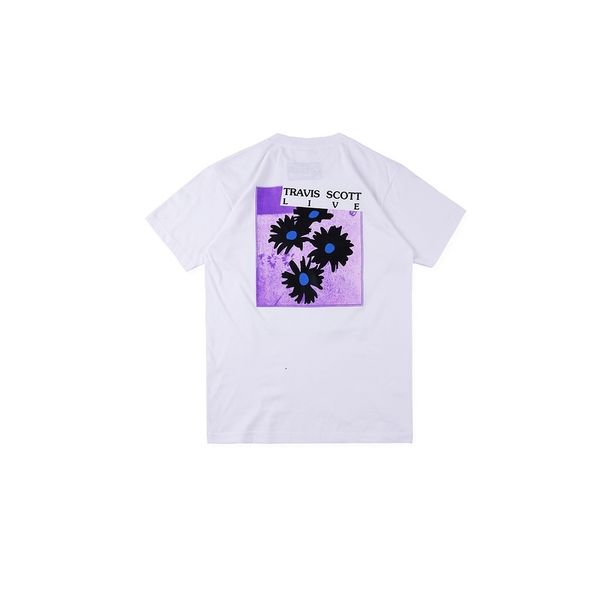 

2021 new summer travis astroworld festival run flower printed shirts tees hiphop streetwear cotton casual t shirt cv0e, White;black