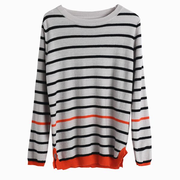 

women's sweaters ultra-thin striped female collar, loose cashmere shirts for women, long sleeve, autumn edg6, White;black