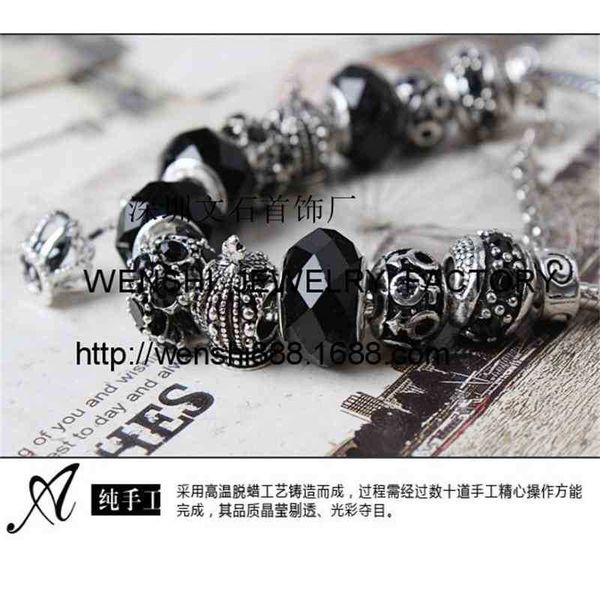 

new pando 925 silver channeling pearl diy all kinds of popular bracelets, Black