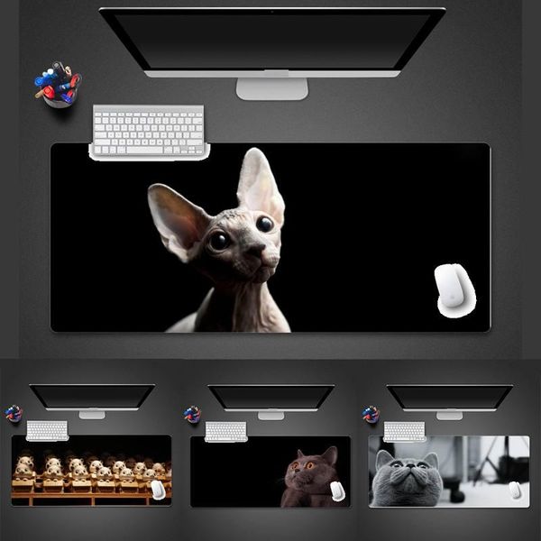 

mouse pads & wrist rests cat rubber pc computer gaming mousepad desk table protect game office work mat pad x xl non-slip lapcushion