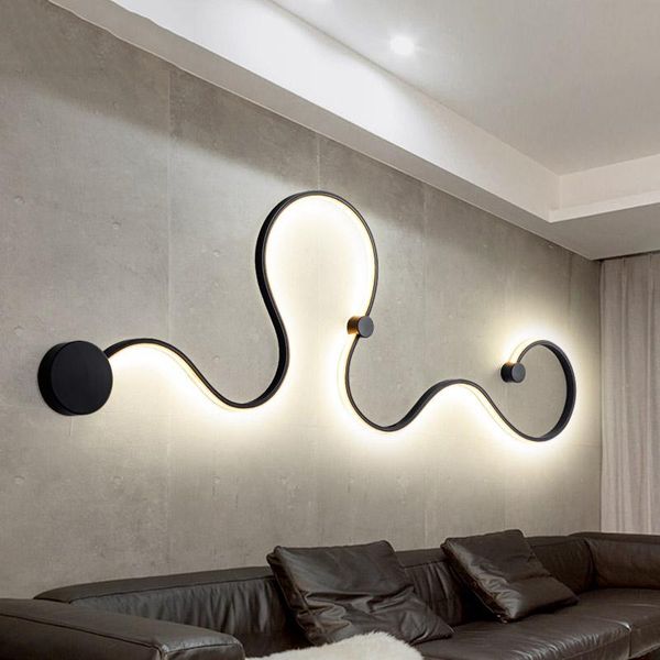 

wall lamp modern led lights nordic minimalist lighting fixture long line sconces living bedroom bedside decoration home indoor lamps