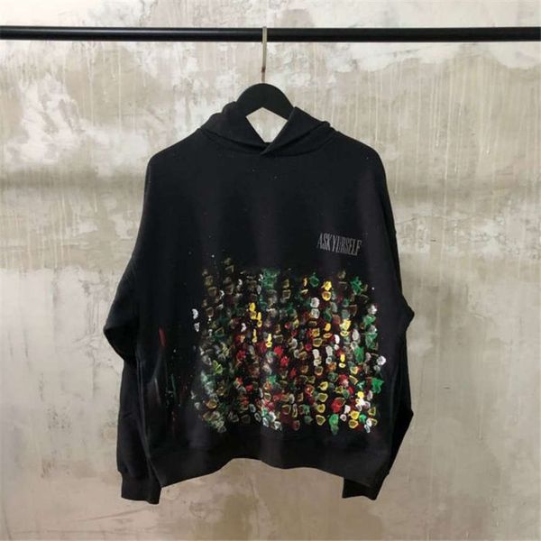 

designer vintage graffiti askyurself luxury hoodie men women own sweatshirts handbook splash inkt trui hoody, Black