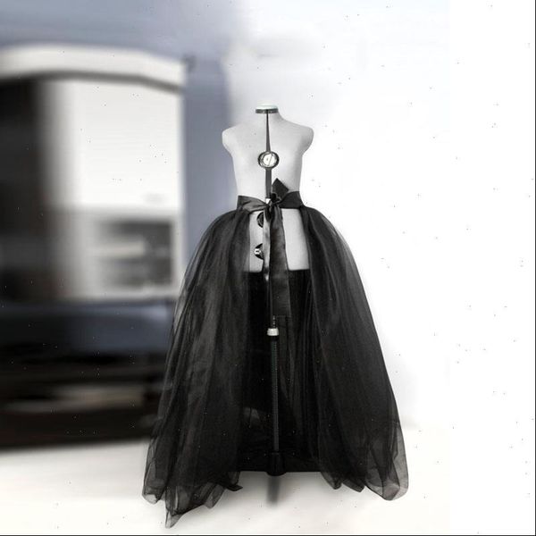 

detachable tulle overskirt bridal ball layered skirt wedding gown train black prom party skirts puffy maxi skirt ribbon band