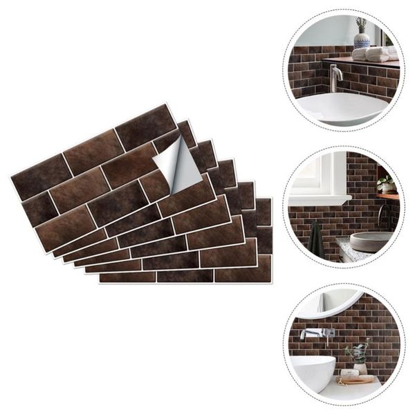 

wall stickers 6pcs brick self adhesive tile paster sticker diy background