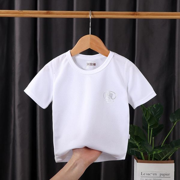 

children summer white tees for boys girls kids short sleeve t shirts fashion casual solid color baby clothes, Blue
