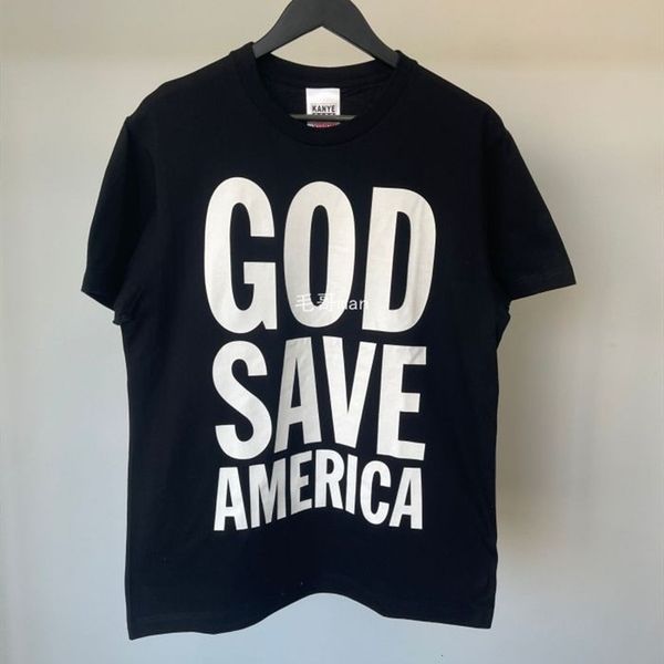 

2021 new west t-shirt support vote tee men women kanye vision god save america short sleeve 3zz3, White
