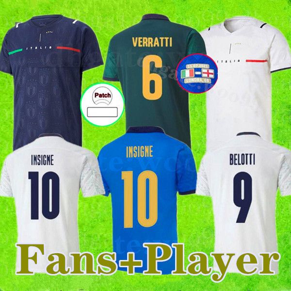 

fans player 2021 italy final soccer jerseys immobile belotti jorginho insigne verratti bernardeschi locatelli men 20 21 football shirts chie, Black;yellow