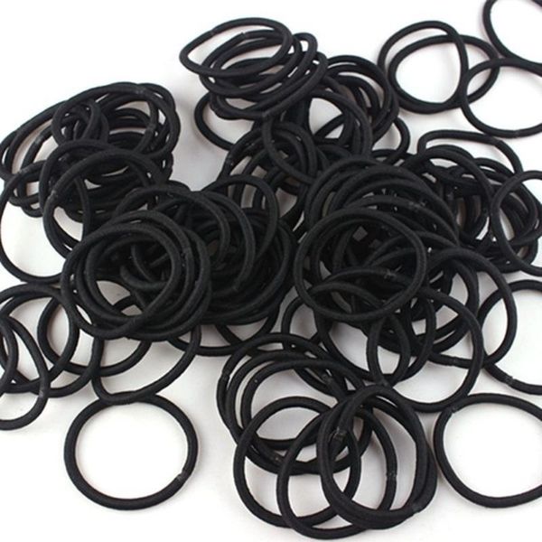 

hair accessories 50/100pcs girls candy color nylon basic elastic bands kids rubber headband ponytail holder, Slivery;white