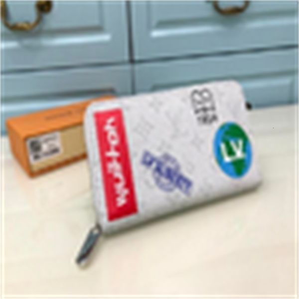 

wallet brand designer holders luxury m67012 white card single pull key wallet real leather pouches compact long wallets phone chain cases, Red;black