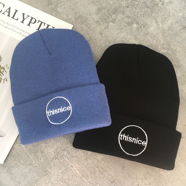 

version letter embroidery knitted hat autumn winter men and women street hip hop warm ear protection cover head cold hat, Yellow
