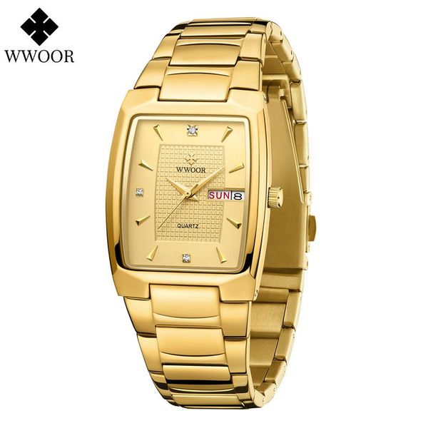 

wristwatches wwoor ladies wrist watches dress gold watch for women square stainless steel silver clock montre femme, Slivery;brown