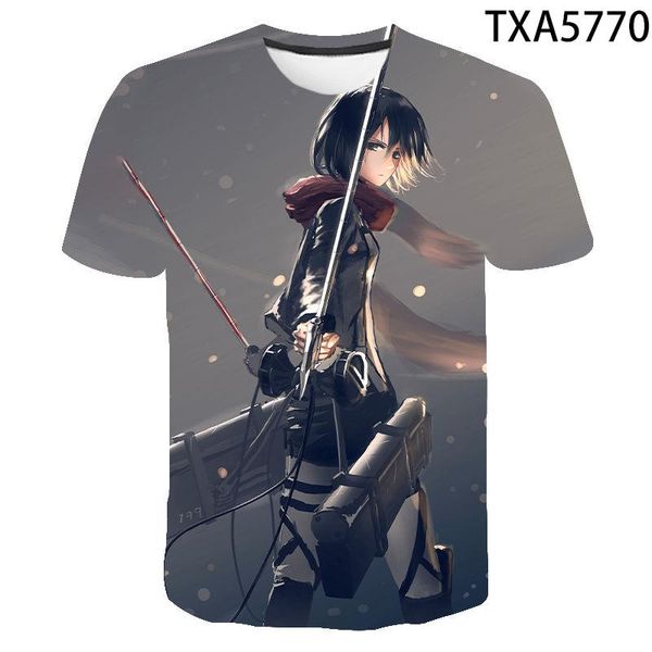 

men's t-shirts attack on titan full print child baby classic style comfortable discount couple clothes cute black t-shirt, White;black