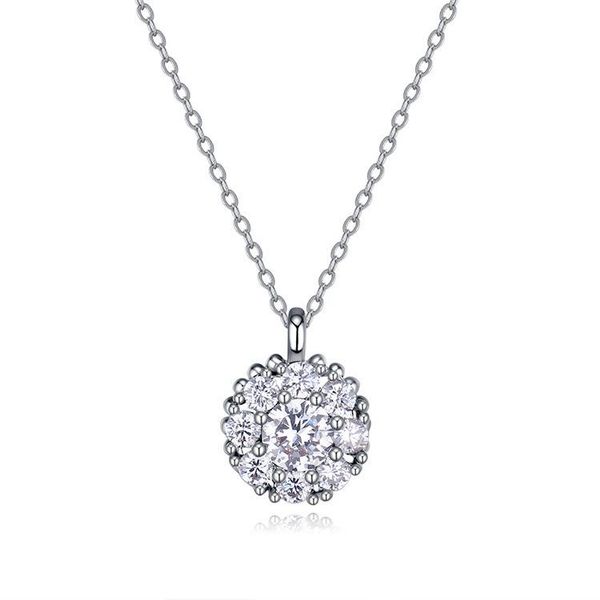 

pendants jewelry factory direct korean fashion s925 sterling silver simple smart round pendant cross-border explosion accessories, Black