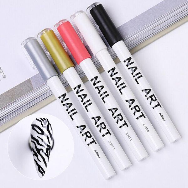 

nail brushes 1pc 5colors art graffiti pen diy flower abstract lines sketch waterproof mnail painting drawing tools anicure decor, Yellow