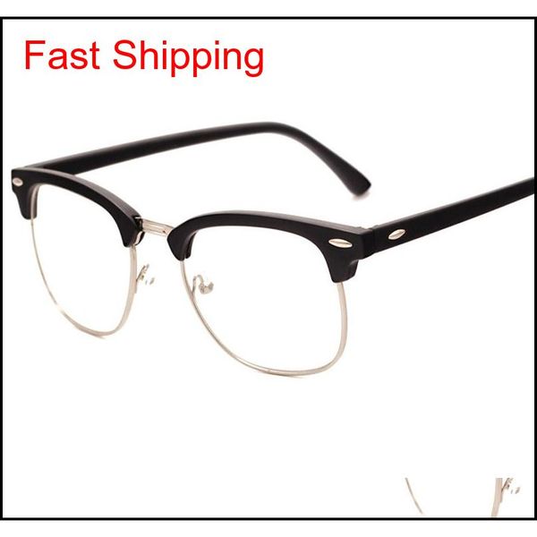 

new alloy half frame rivet computer goggles anti radiation-resistant clear fashion optical eye glasse jlliqs bdegarden, Black