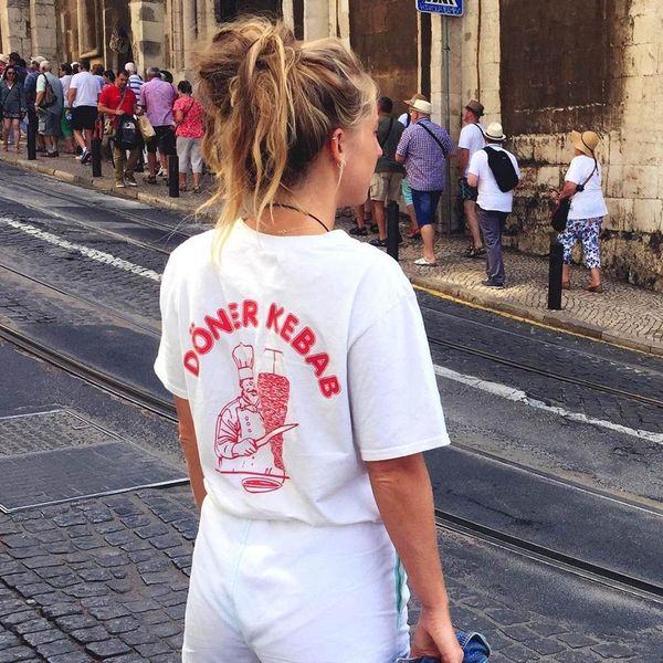 

women doner kebab t shirts summer casual serial tshirt women's premium t-shirt white tee