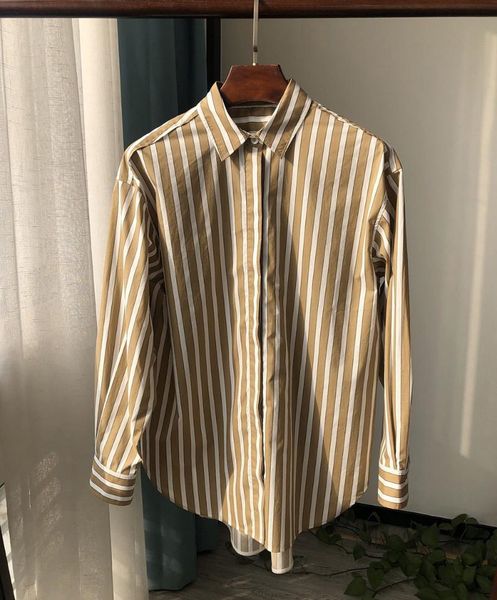 

elfbop ladies cotton contour shirt - women white/contrast stripe blouse shirt top