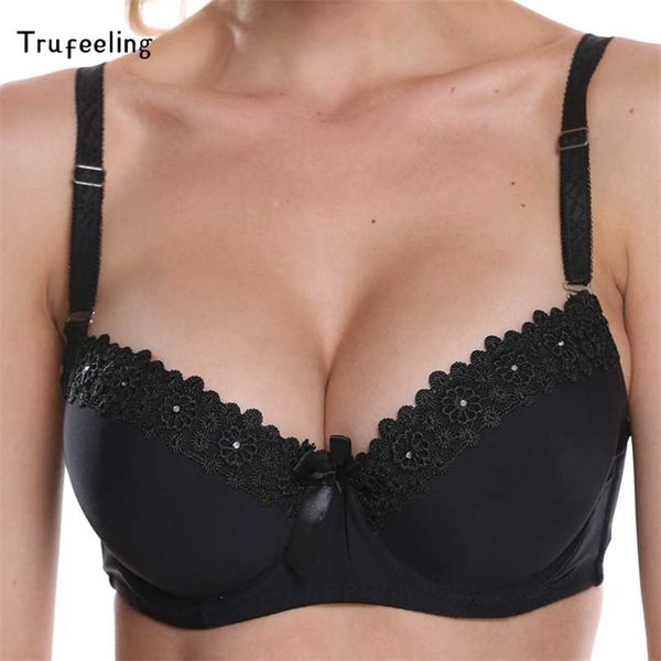 

trufeeling push up lingerie fashion bras for women a b c cup bra underwire bralette female brassiere intimates underwear 211110, Red;black