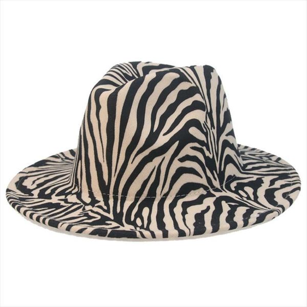 

fedora hat women men caps zebra pattern print casual vintage winter hats designed outdoor luxury for sombreros de mujer, Blue;gray