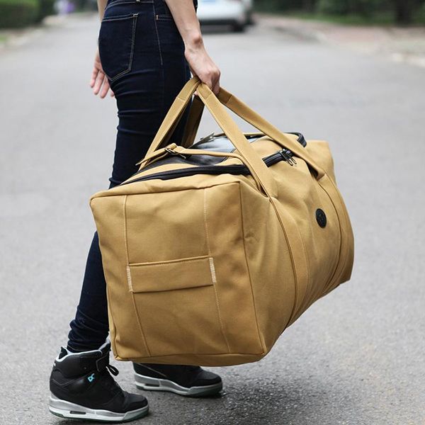 

duffel bags luxury large capacity travel men canvas handbag carry on luggage bag black khaki weekend trip duffle tote
