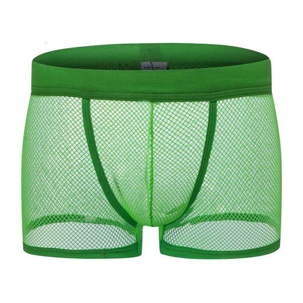 

underpants men boxer underwear summer hollow out solid color breathtable mesh transparent low rise panties fashion 529, Black;white