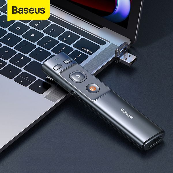 

baseus 2.4ghz wireless presenter remote controller red laser pen usb control pen for mac win 10 8 7 xp projector powerpoint ppt