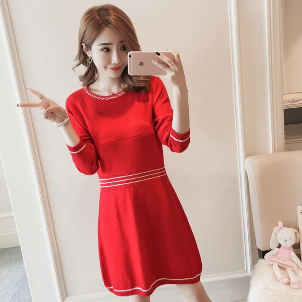 

maternity dresses wholesale 2021 autumn/winter lactation knitting clothing long sleeve postpartum women zipper nursing mini slim dress, White