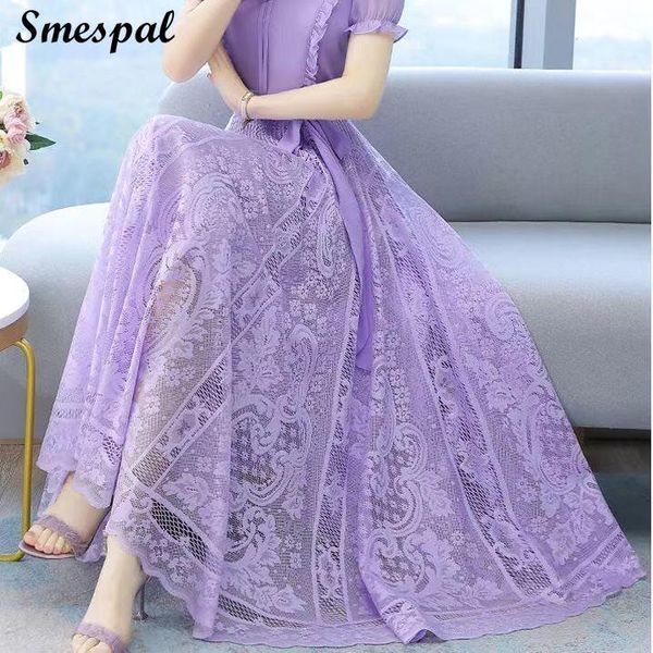 

skirts lace women summer high waist skirt 2021 spring girls sweet pleated, Black