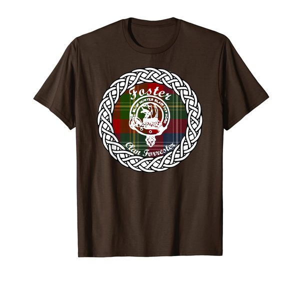 

foster surname last name scottish clan tartan badge crest t-shirt, White;black