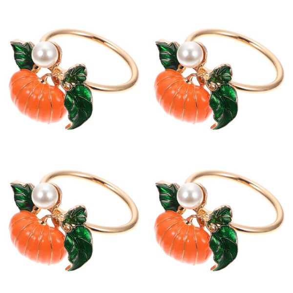 

napkin rings 4 pcs thanksgiving pumpkin decoration (assorted color)