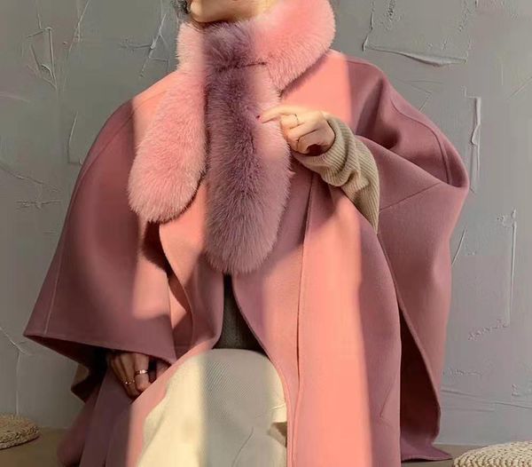 

women's jackets cashmere wool coat of warm winter jacket elegant pink enlargement sleeve with stripes, Black;brown