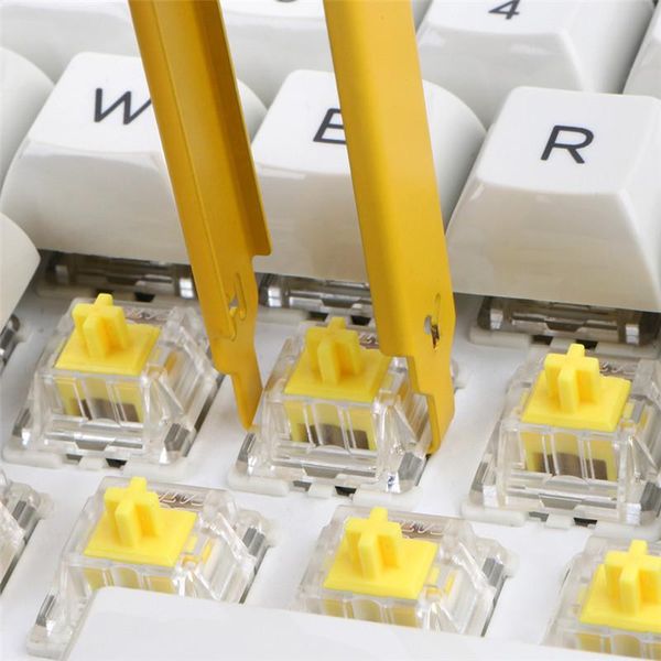 

keyboards stainless steel 304 material switch puller for mechanical keyboard swap pcb diy yellow design long handle key caps remover