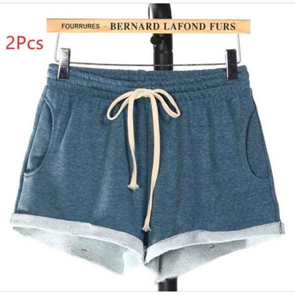 

women's shorts 2pcs summer woman high waist booty gray short pant femme jean casual black women spodenki damskie, White;black