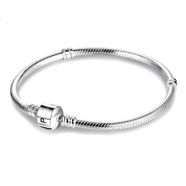 

charm bracelets fit pan do women pulseras beads bracelet for jewelry making diy base snake chain bangle gift 20mm snap buttons, Golden;silver