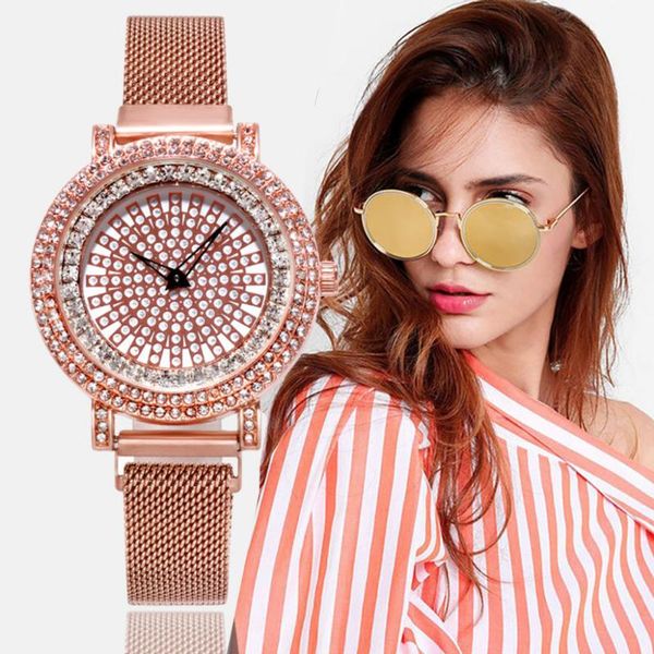 

wristwatches cool luxury fashion full rhinestone women's watches diamond dial ladies quartz stainless steel mesh belt watch xb40, Slivery;brown
