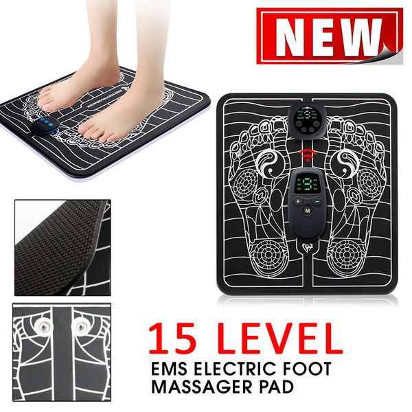 

9 level ems electric foot massager pad muscle stimulator mat improve blood circulation feet relax relieve ache pain