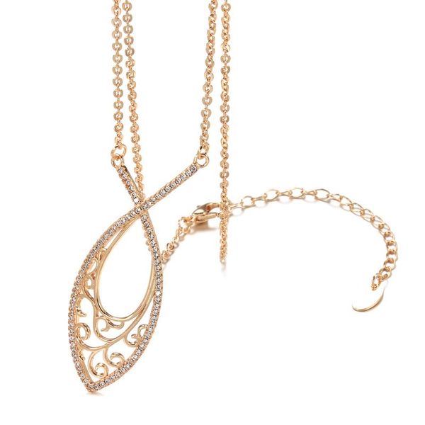 

chains kinel 2021 trend necklaces 585 rose gold micro wax inlay natural zircon hollow flower for women vintage jewelry, Silver