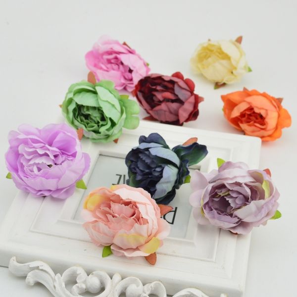 

10uds 5cm head peony silk wedding decoration diy wreath artificial flower
