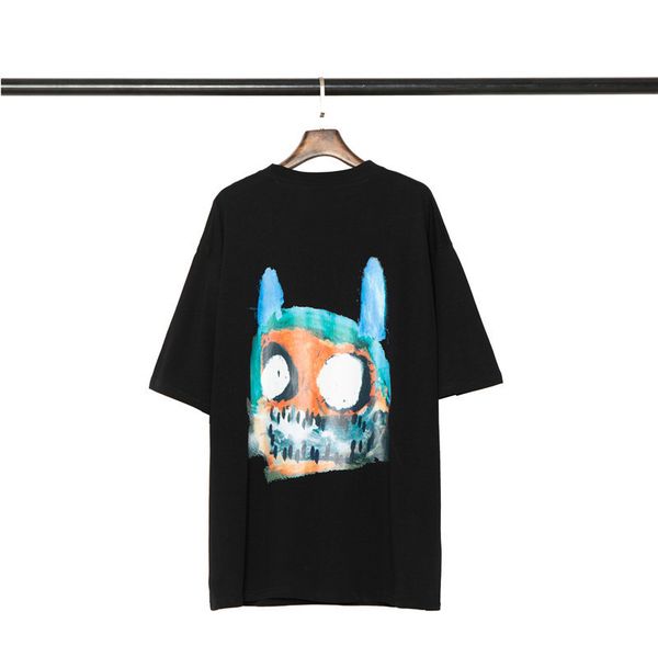 

black t-shirts tee graffiti men women sleeve print t shirt slightly oversize 22ss, White;black