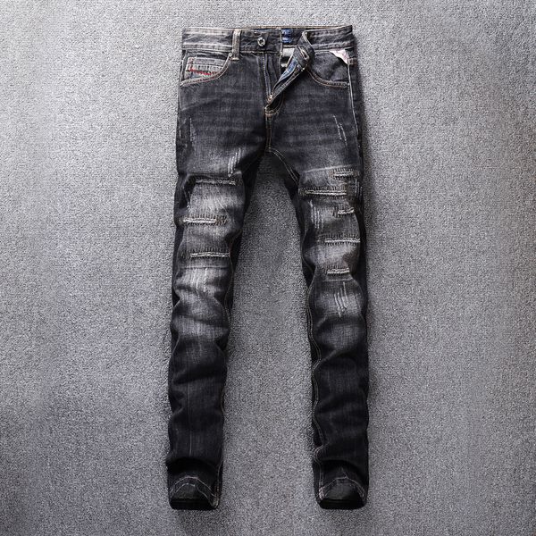 

2021 new italian style fashion black gray slim men designer pants streetwear hip hop gi3q, Blue