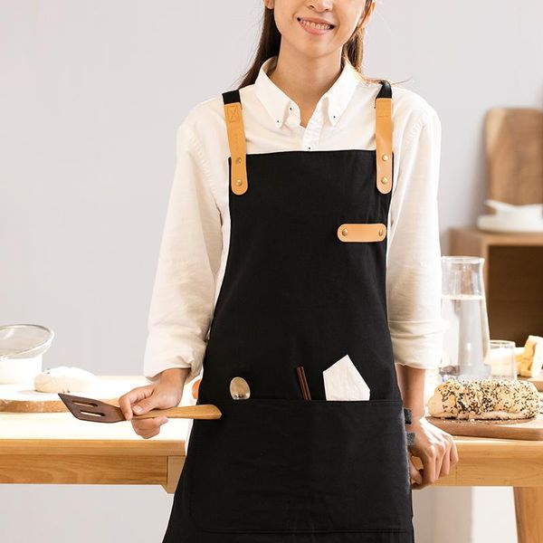

aprons coffee shop apron custom logo waterproof cotton barista overalls