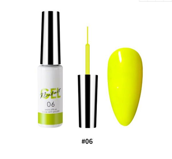 Qualidade amarelo rosa branco 12 cores nail art gel gliter conjunto de conjunto de gel de pintura de longa duração fácil pintura de gel uv kit de esmalte