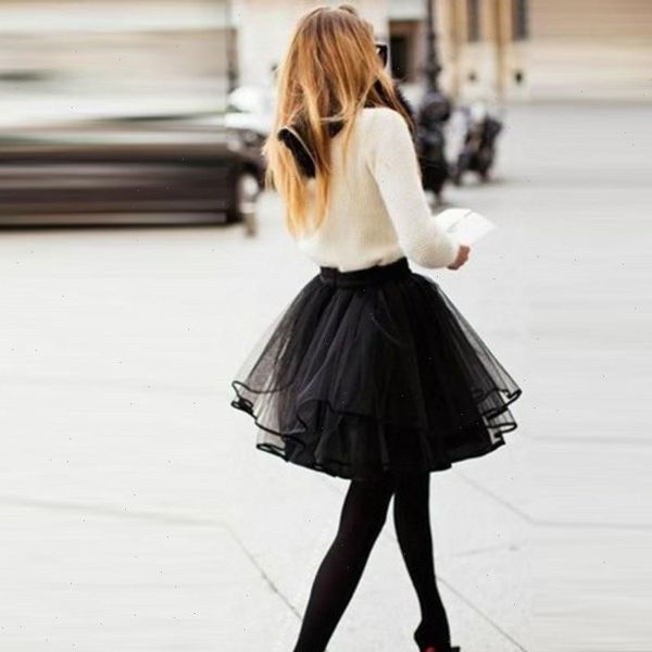 

mini short puffy black tulle skirt with ruffles fashion tutu 62 woman midi elastic waist skirt puls size 2021
