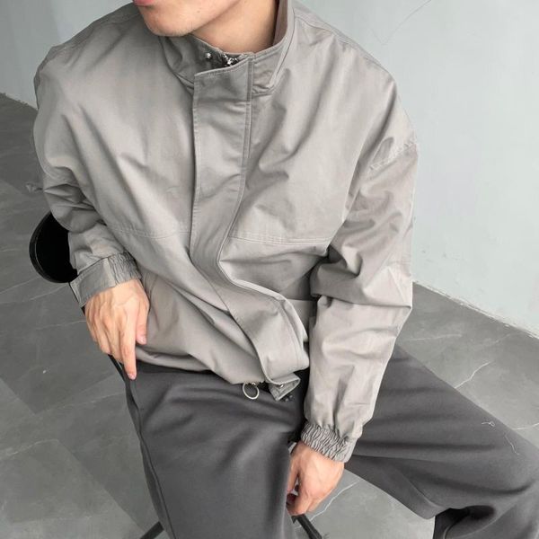 

men's jackets 2021 spring and autumn design sense niche casual loose versatile hem drawstring jacket men, Black;brown