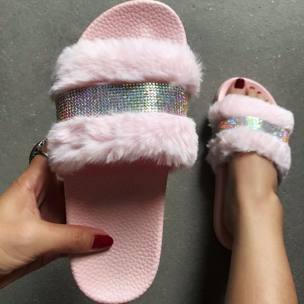 

bottom sandals flat fashion pluche wild drags soil beach color shoes casual single open teen women slides, Black
